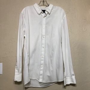 Junk de Luxe Long Sleeve White Dress Shirt XXL